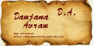 Damjana Avram vizit kartica